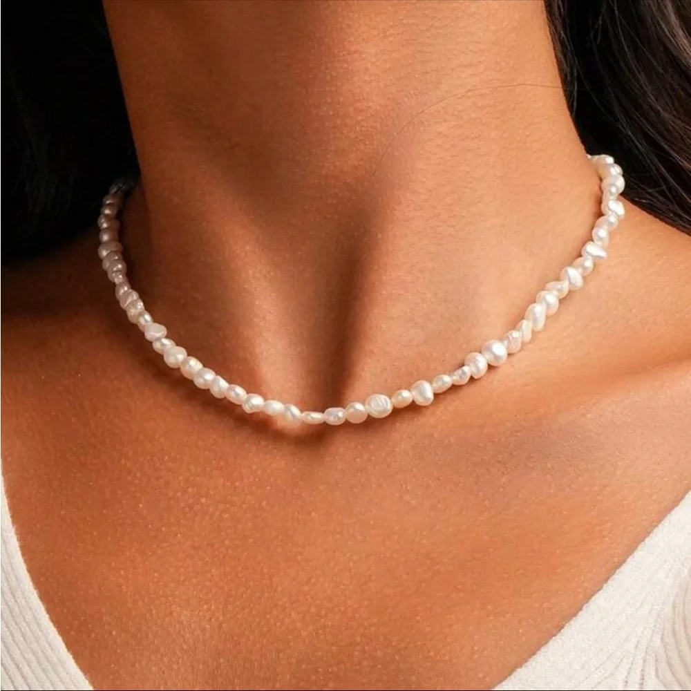 Genuine Freshwater White Pearl Necklace